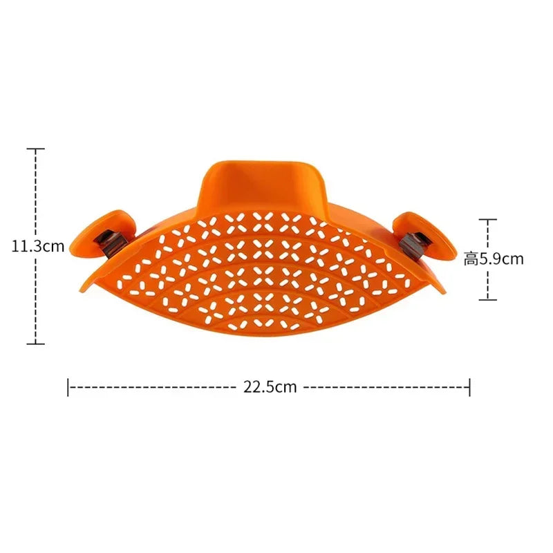 Universal Silicone Clip-on Pan Pot Strainer Anti-spill Pasta Pot Strainer Food Grade Rice Fruit Colander Strainer Kitchen Items