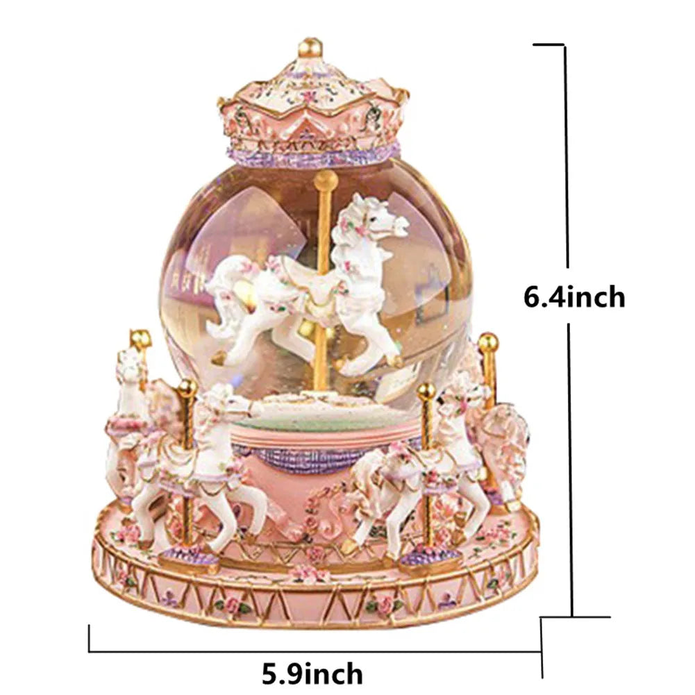 Merry-Go-Round Carousel Music Box Crystal Ball Festival & Birthday Gift Christmas Gift Valentine's gift