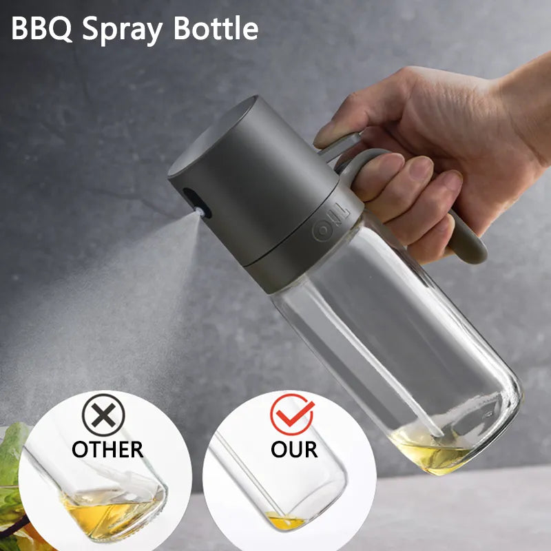 Botella pulverizadora de aceite de 250ml, dispensadores de aceite de cocina de vidrio de borosilicato alto, pulverizador de aceite de oliva para freidora, ensalada y hornear