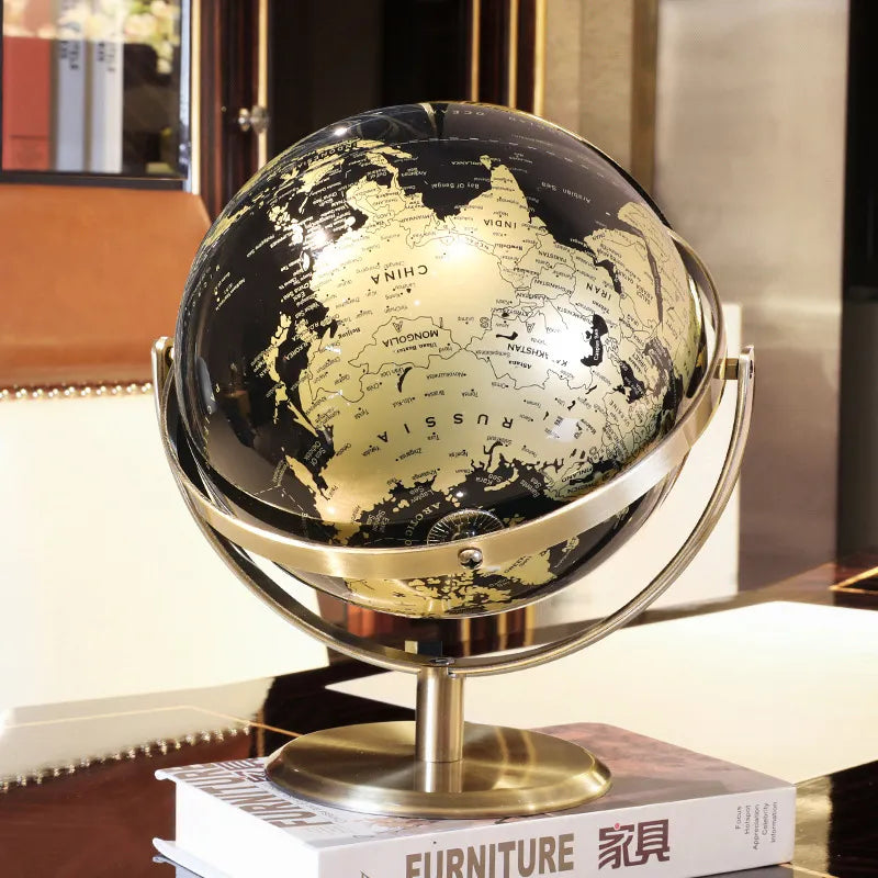 Desktop World Globe Retro Home Decor Accessories Globe Earth 20CM Light Luxury Globe Ornaments World Map Geography Office