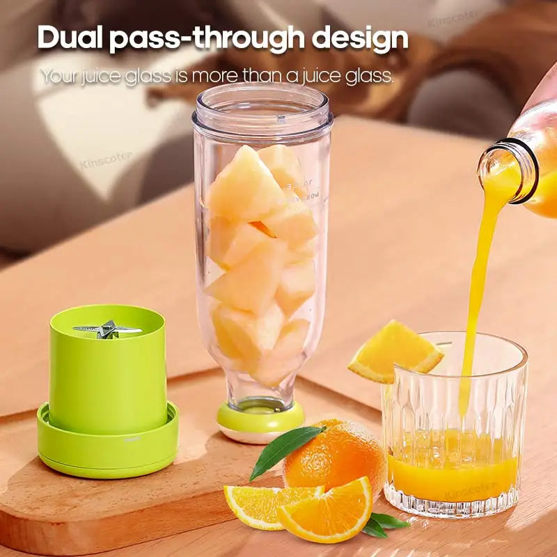 Mélangeurs de jus de fruits portables, Mini bouteille électrique personnelle d'été, maison USB 6 lames, presse-agrumes, Machine mélangeur pour la cuisine