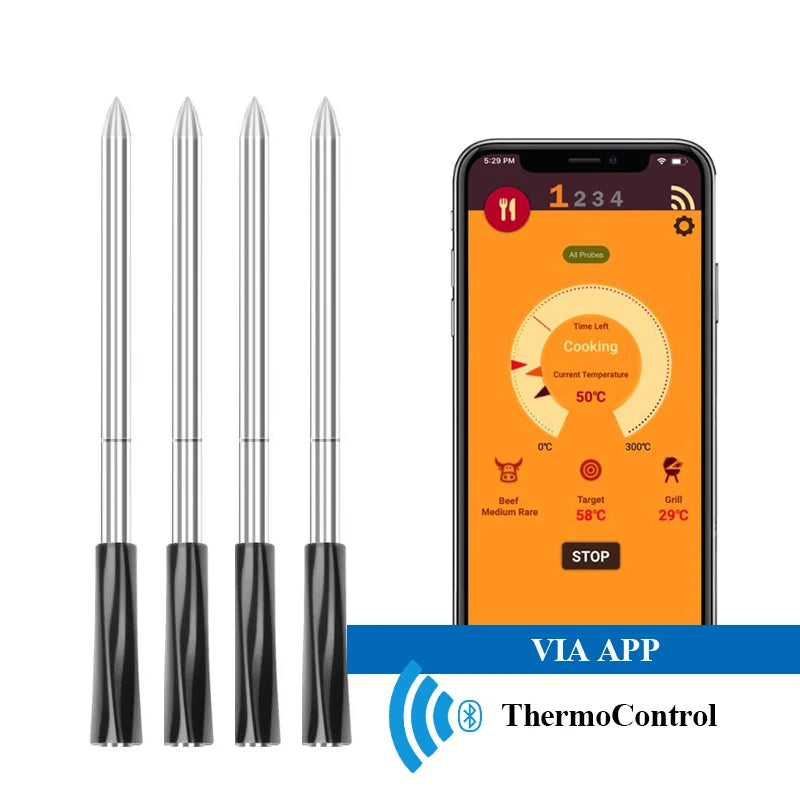 Thermomètre sans fil pour viande et Steak, pour four, gril, BBQ, fumeur, rôtisserie, cuisine, numérique intelligent, Bluetooth, accessoires de Barbecue