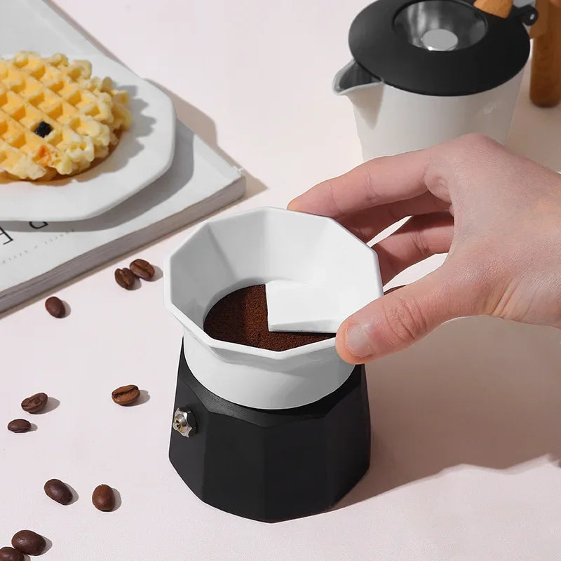 Palo agitador de 65MM para olla Moka, anillo dosificador de polvo giratorio, dispensador de café, nivelador, herramienta para Espresso, accesorios de cocina para el hogar