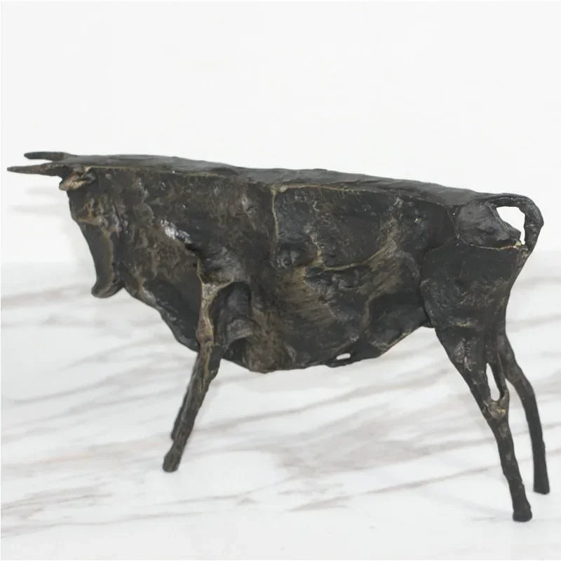 Abstract Bronze Bull Statue Bronze Replica Art Crafts By Picasso Famous Bronze Bull Sculpture for Home Decor Collection Gifts