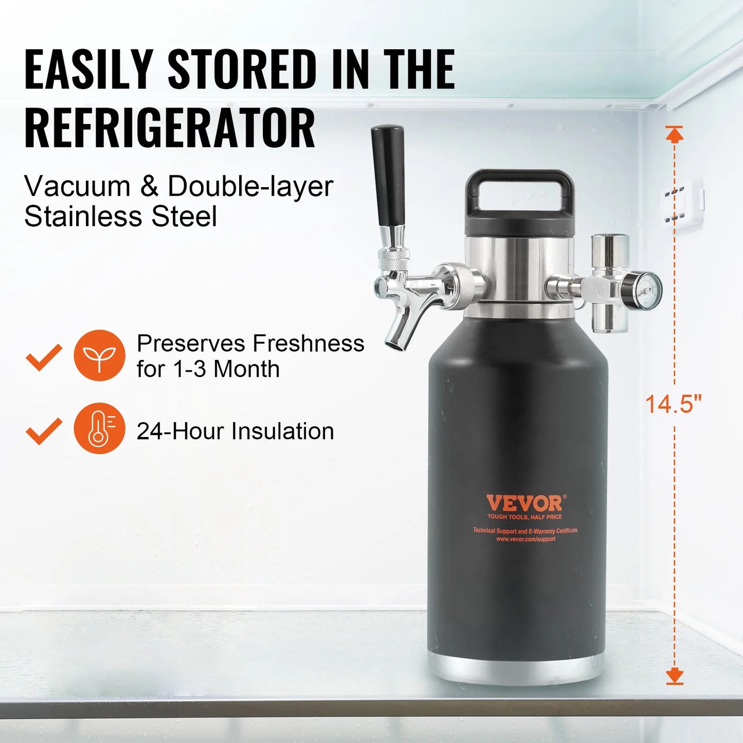 VEVOR-sistema de grifo Growler de cerveza, acero inoxidable 304 con pantalla de presión, anillo a prueba de fugas para cerveza artesanal casera