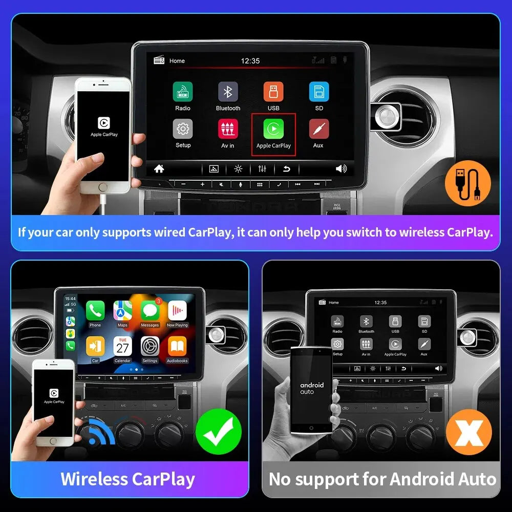 EKIY NEW Mini Carplay Wireless for Toyota Mazda Nissan Camry Suzuki Subaru Citroen Audi Mercedes Kia Ford Opel IOS15 Spotify BT