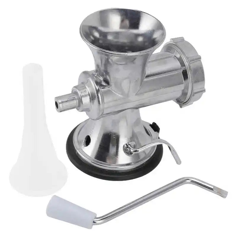 Manual Meat Grinder Silver Suction Cup Type Meat Mincing Machine Aluminum Alloy Sausage Filling Machine for Home Kitchen