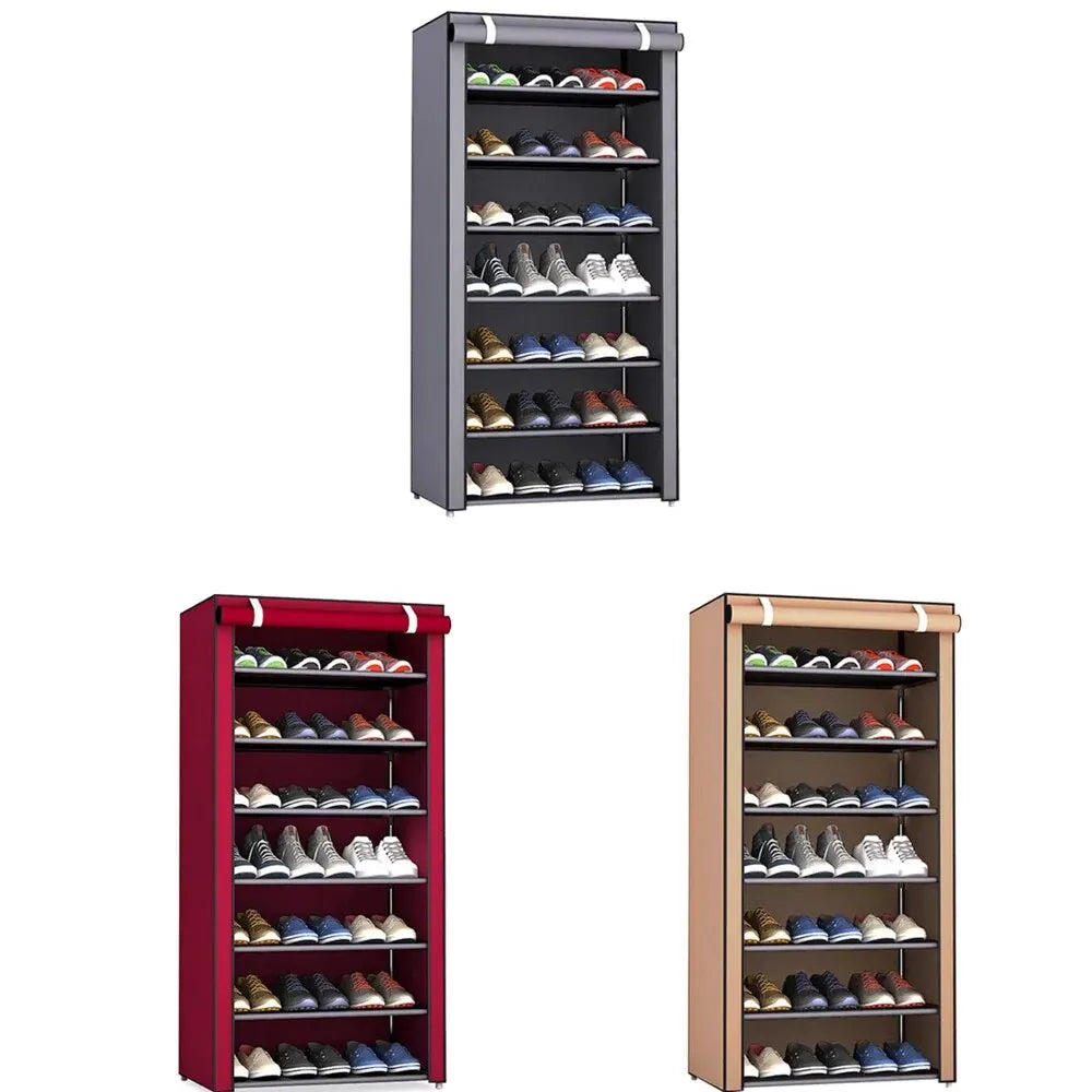 Étagère à chaussures multicouche, organisateur en tissu non tissé, support d'entrée, meuble permettant de gagner de l'espace, meubles de maison, étagère anti-poussière