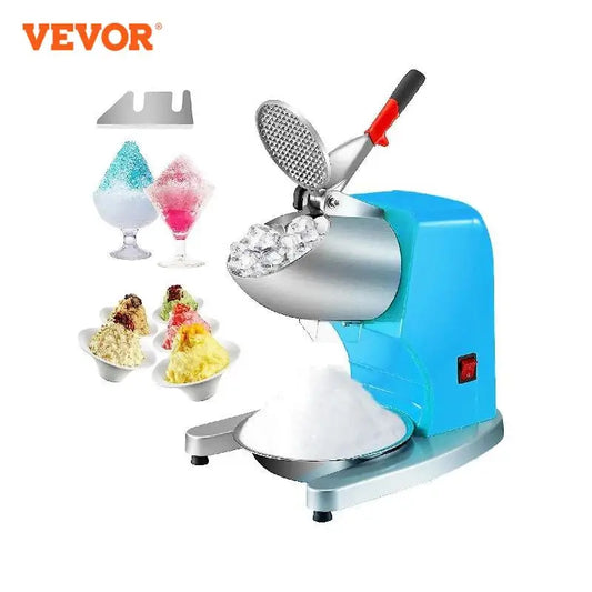 VEVOR broyeur à glace Machine 220lbs par heure fabricant de cône de neige électrique avec 4 lames Machine à glace pilée en acier inoxydable