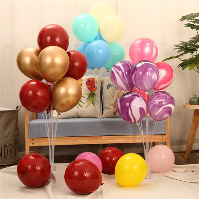 Support de ballons pour Table de mariage, 7 tubes, Support de ballon flottant, décoration de Table de mariage, décor de réception-cadeau pour bébé, d'anniversaire