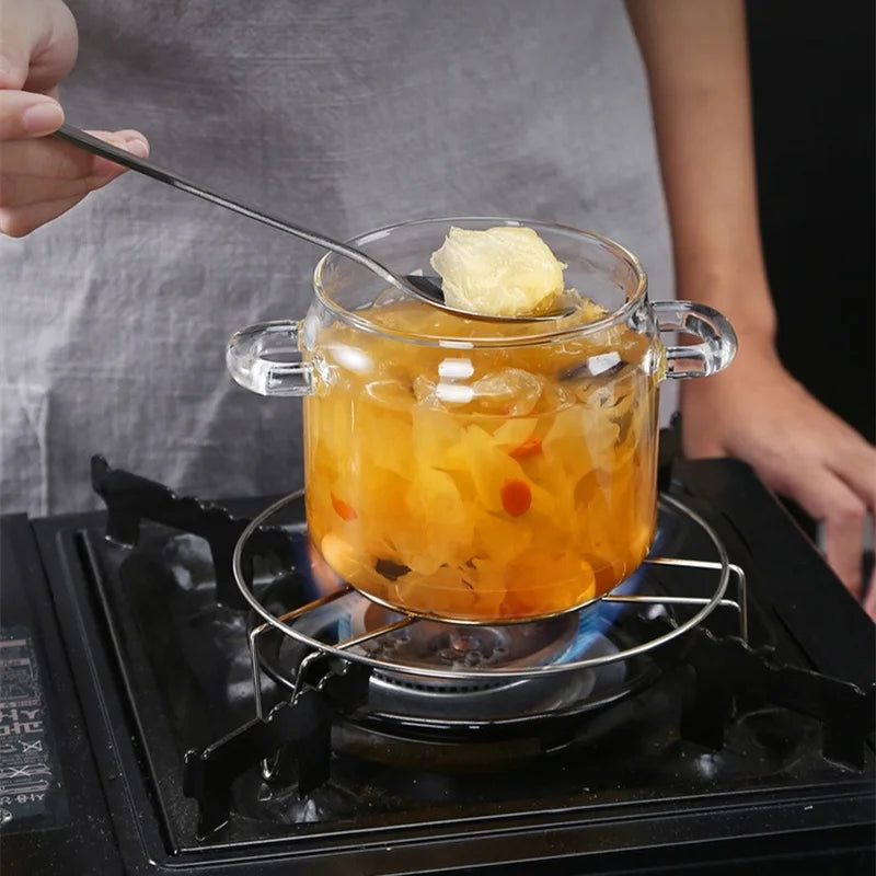 Glass Small Stew Pot Water-proof Transparent Cover Soup Cup Soup Bowl Bird's Nest Stew Bowl Open Flame Home Kitchen Supplies