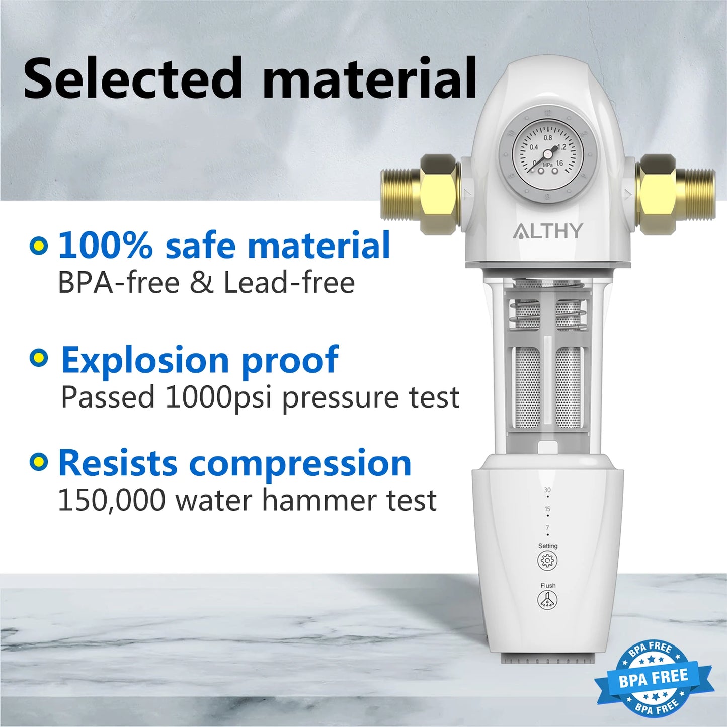 ALTHY PRE-AUTO2 – préfiltre à rinçage automatique, pré-lavage, filtre à eau et sédiments, système de purification Central pour toute la maison