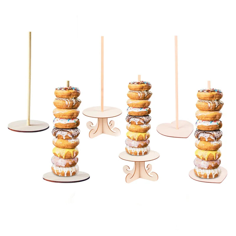 Soporte de madera para Donuts, soportes de pared para tablero de exhibición, decoración para mesa de boda y fiesta de cumpleaños para niños, suministros de baño para bebé