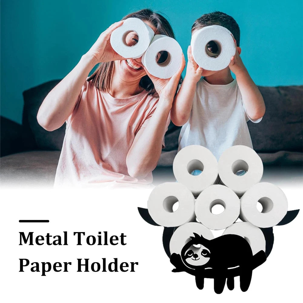 Soporte de papel higiénico de acero, decoración de pared para baño, estante para papel de cocina, almacenamiento, estante para rollo de toalla de búho y oveja, accesorios para el hogar