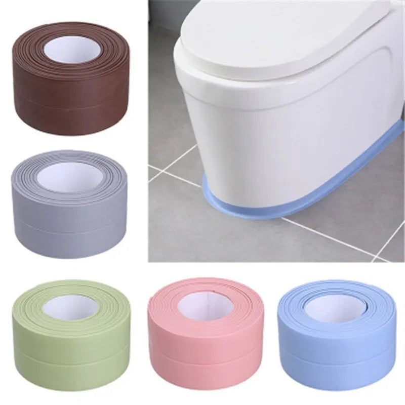 Pegatinas de pared impermeables para baño, cintas de sellado, tiras adhesivas de sellado de PVC, cinta para borde del fregadero, accesorios para baño y cocina, 1 ud.