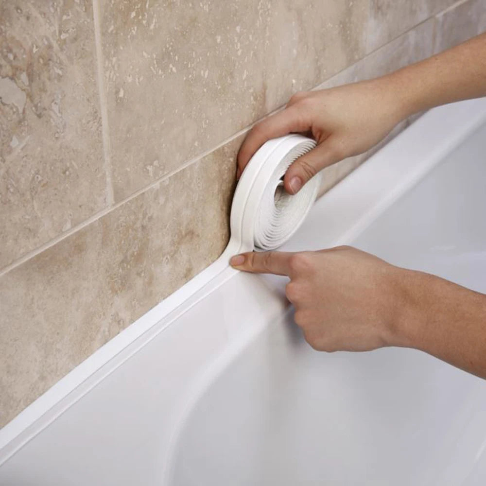 Tiras de cinta de sellado para baño y ducha, autoadhesivo de PVC, pegatina impermeable para pared para baño, cocina, tira de calafateo, fregadero, a prueba de moho