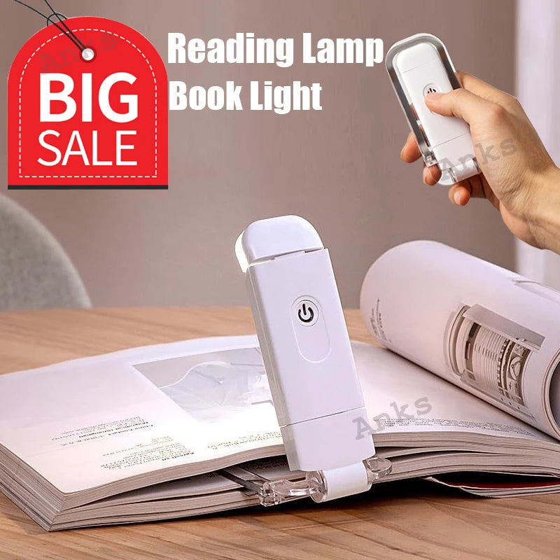 Lampe de lecture LED Rechargeable par USB, luminosité réglable, Protection des yeux, Clip de livre, lampe de lecture Portable pour marque-page pour enfants