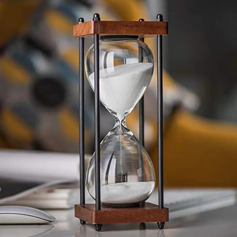 New Large Hourglass Timer 60 Minute, Metal Sand Timer Sandglass Clock,Time Management Tools for Kitchen Home Office Desk Decor