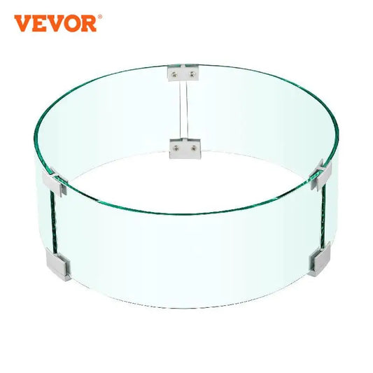 VEVOR Protector de llama de vidrio templado redondo estable y seguro para mesas de hoguera estables para su patio, cocina y jardín