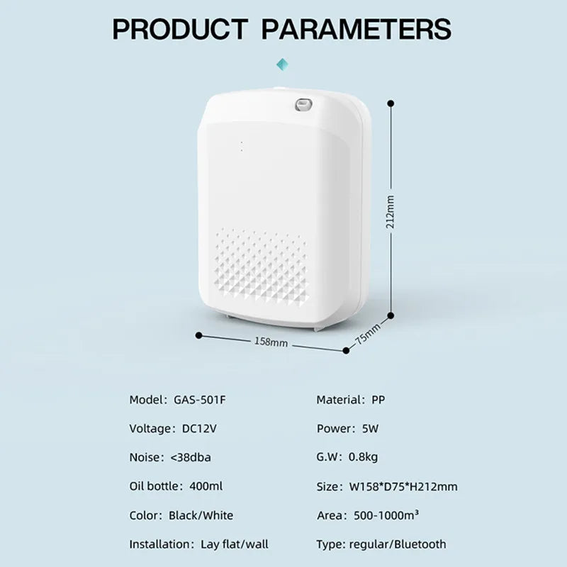 Difusor de Aroma inteligente para hoteles, difusor de fragancia con cobertura de 500m³, olor eléctrico para el hogar, Control por Bluetooth, difusor de aceites esenciales