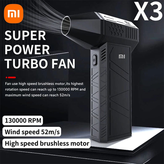 Xiaomi X3 ventilateur violent Mini Turbo Jet ventilateur portable 3ème génération moteur sans balais 130,000 tr/min vitesse du vent 52 m/s ventilateurs de conduit