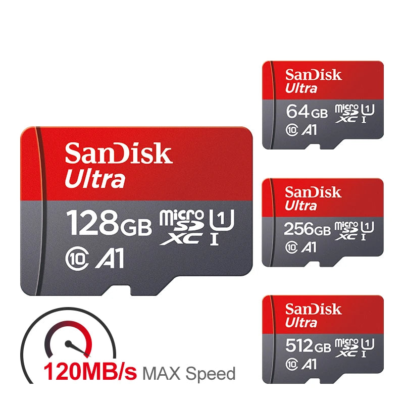 Ultra microsd 128GB 32GB 64GB 256GB 512GB A1 carte Micro SD SD TF carte Flash carte mémoire classe 10 pour téléphone