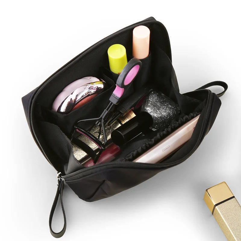 Bolsa de cosméticos para mujer, bolsa de maquillaje de estilo coreano de Color sólido, neceser, estuche organizador de maquillaje impermeable, bolsa de lujo, novedad de 2023