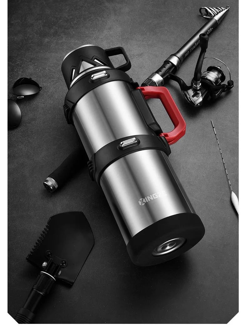 Bouteille Thermos de grande capacité en acier inoxydable 316, 1L/ 2L /3L, tasses à café de voyage en plein air, bouteille d'eau thermique sous vide, tasse thermique