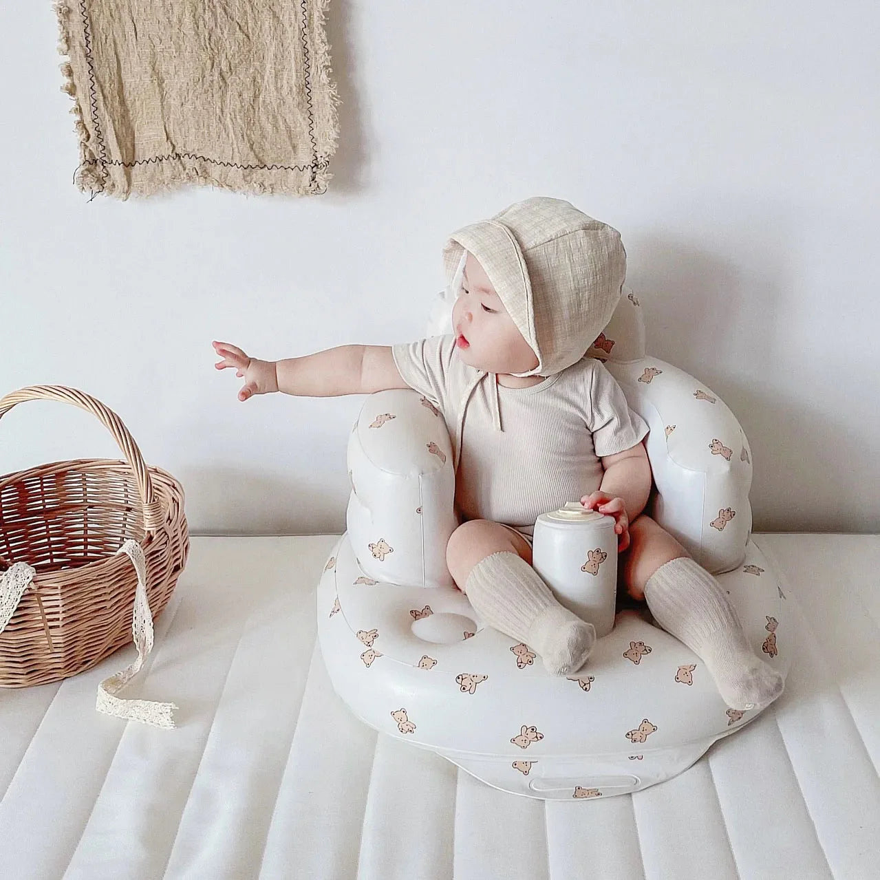 Sofá inflable para bebé, Puff para niños, sillas de baño portátiles, asiento multifuncional de PVC, taburete de baño para sentarse