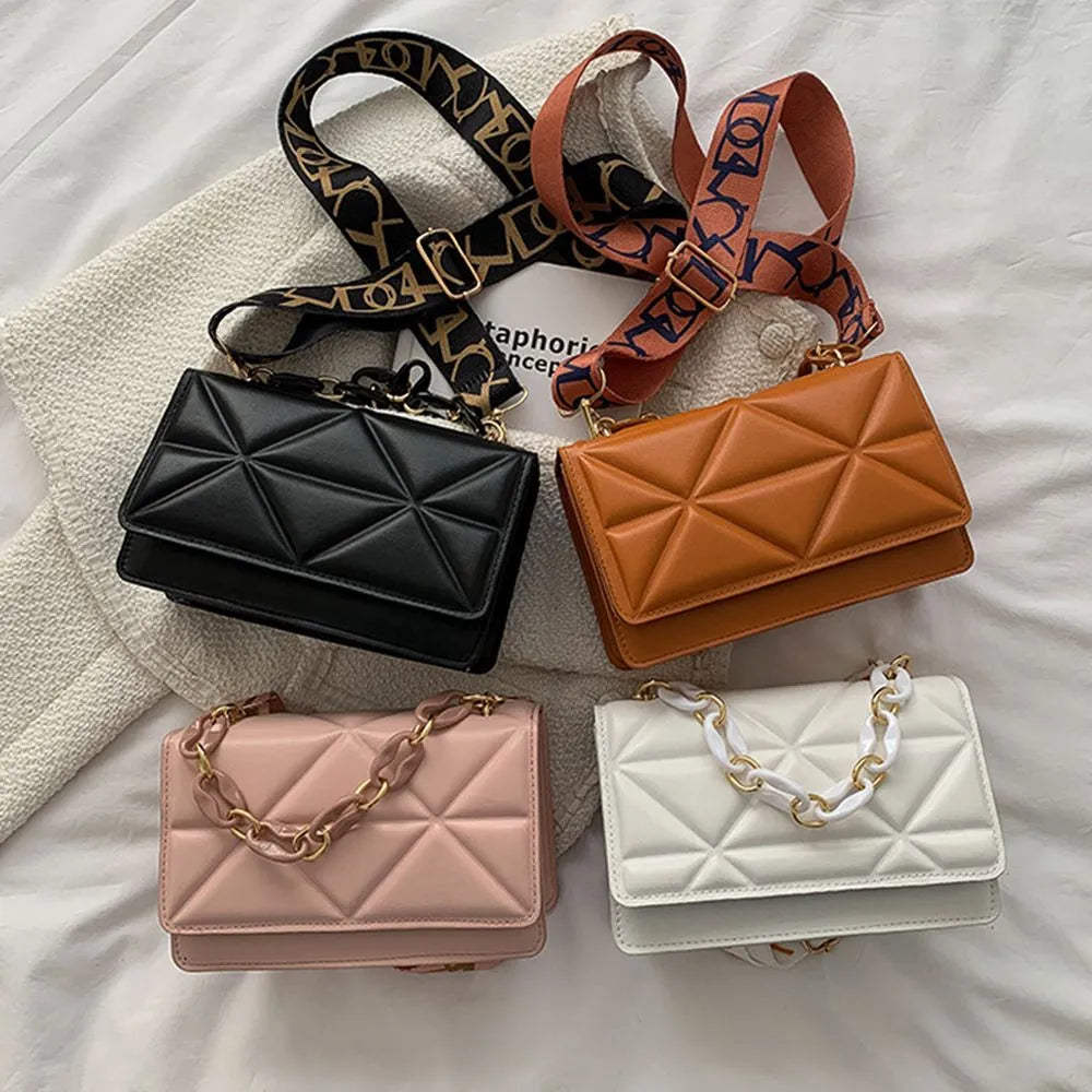 Bolsos de hombro grandes de invierno para mujer, bolsos cruzados de cuero PU con patrón de piedra, bolsos de mano de marca rosa, cadenas, bolso de mano para compras