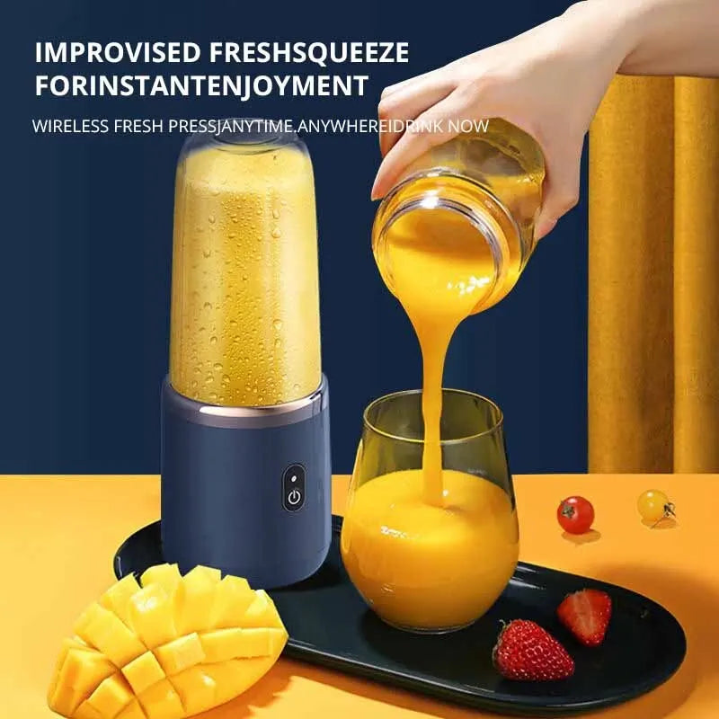 Petit presse-agrumes électrique Portable bleu/rose, avec lame en acier inoxydable, presse-agrumes automatique pour fruits, mélangeur de Smoothie, outil de cuisine, 1 pièce