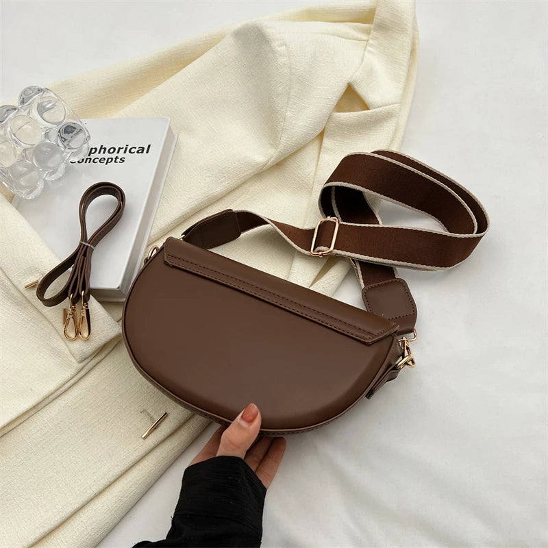 Small Leather Saddle Armpit Bags for Women 2023 Summer Chain Shoulder Crossbody Bag Ladies Vintage Underarm Handbags bolsa