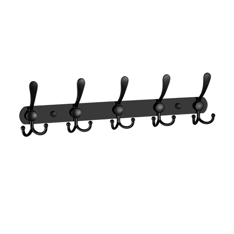 10 Hooks Door Behind Wall Hanging Hat Hooks Stainless Steel Coat Hanger Kitchen Bathroom Clothes Hooks Storage Home Accessories