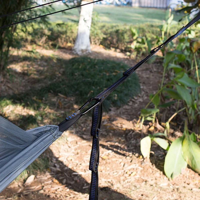 Sangles de hamac en Polyester, haute capacité de charge, 600lb, résistance à la rupture, corde de ceinture avec boucle à anneau, 2 pièces