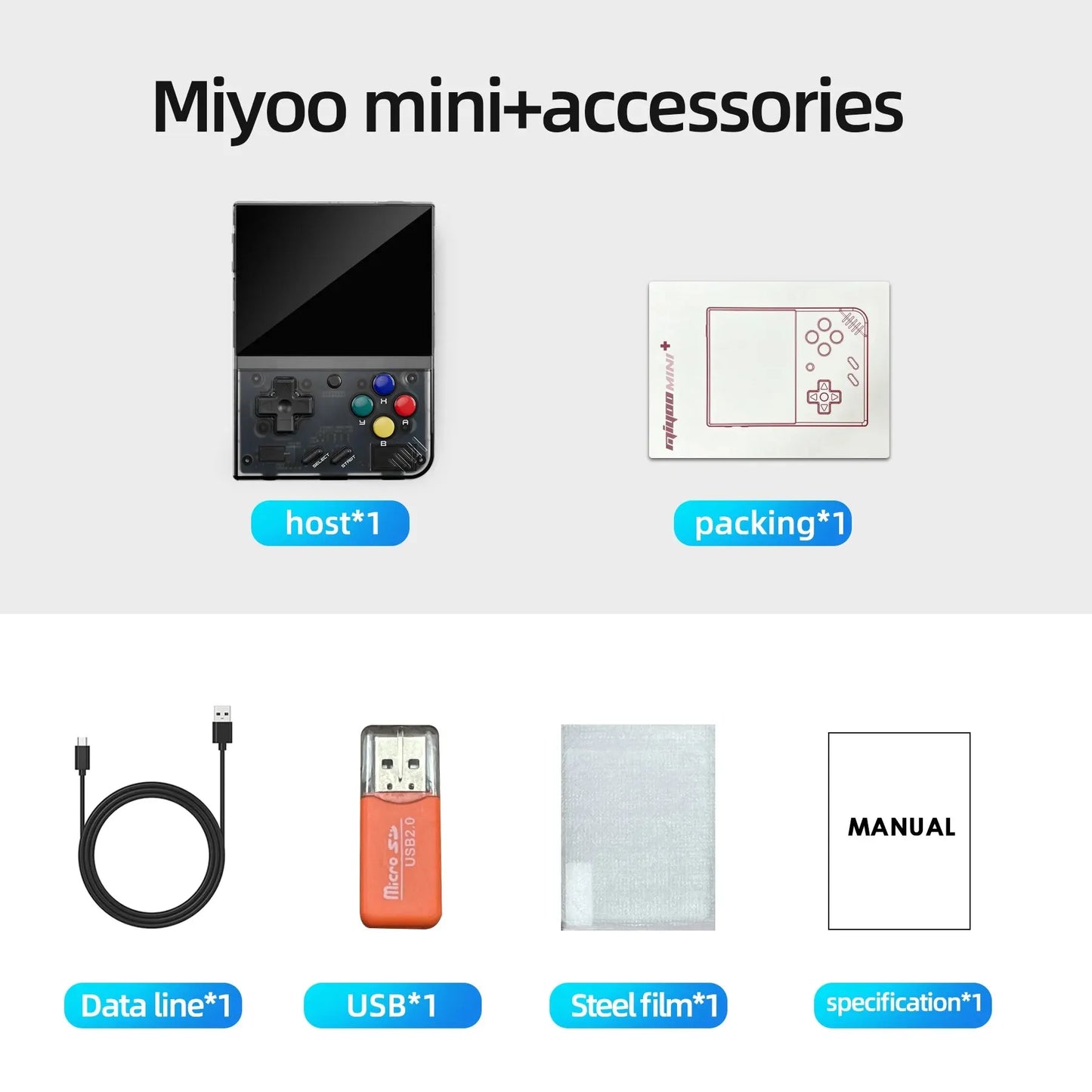 MIYOO Mini Plus Console de jeu Portable rétro V2 Mini + écran IPS Console de jeu vidéo classique système Linux cadeau pour enfants