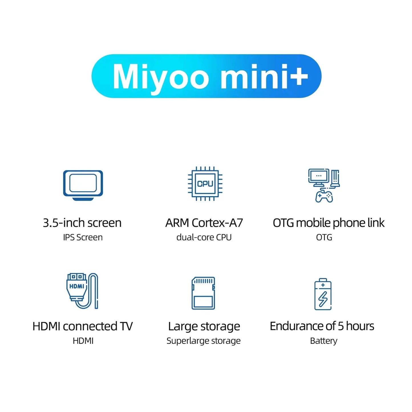 MIYOO Mini Plus Console de jeu Portable rétro V2 Mini + 3.5 pouces écran IPS Console de jeu vidéo classique système Linux cadeau