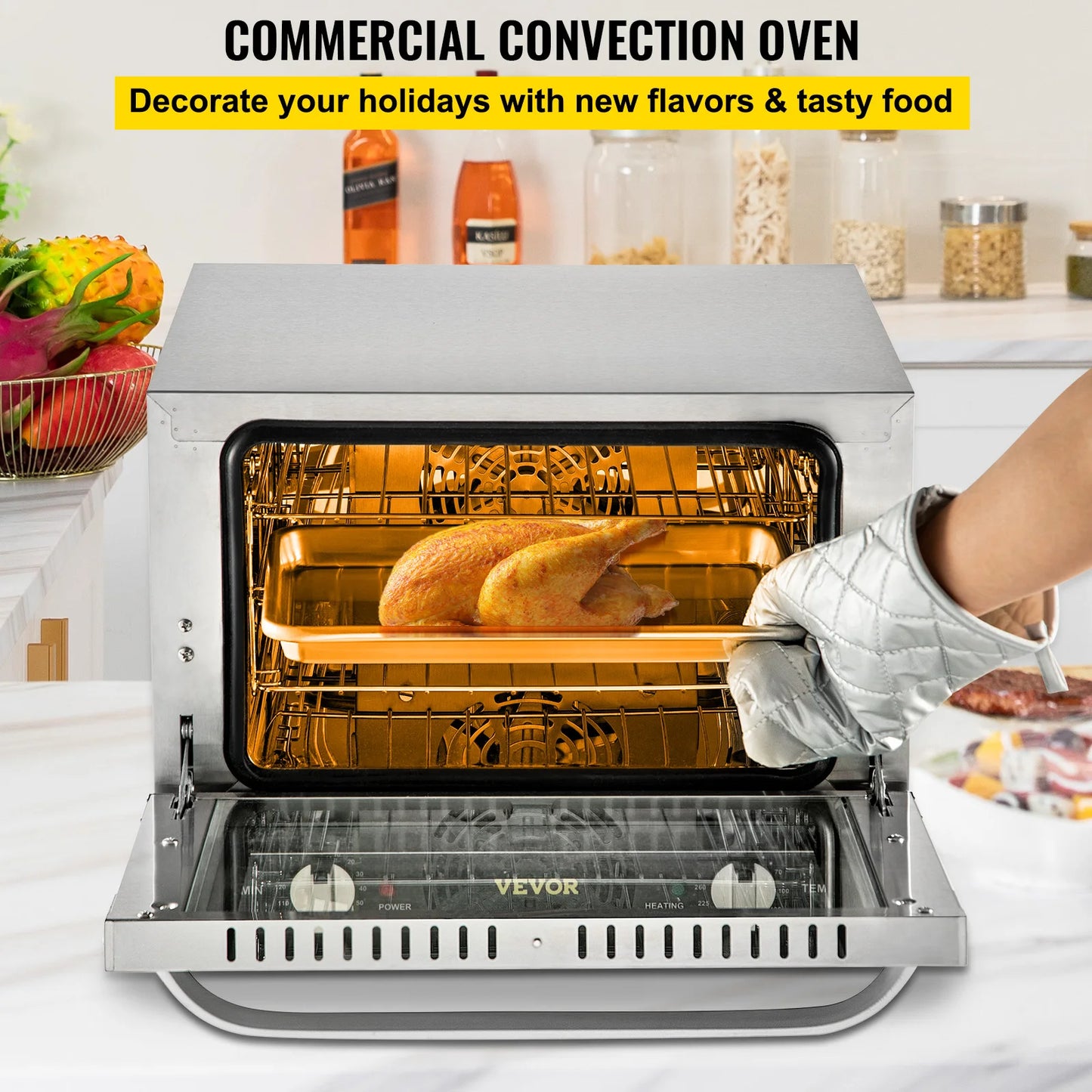 VEVOR 21L 47L 66L Electric Oven Commercial Multifunction Countertop 3/4-Layer Baking Machine Home Toaster Pizza Convection Oven