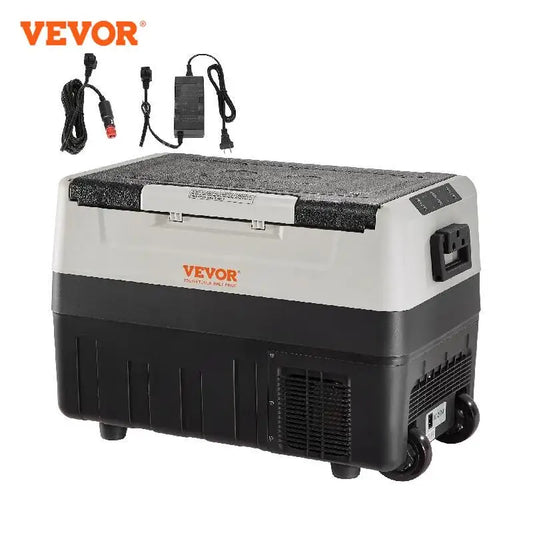 VEVOR-refrigerador portátil para coche, con mango plegable, 35L/45L/55L, compresor de rueda, congelador para Camping, Picnics, coche, viaje en casa