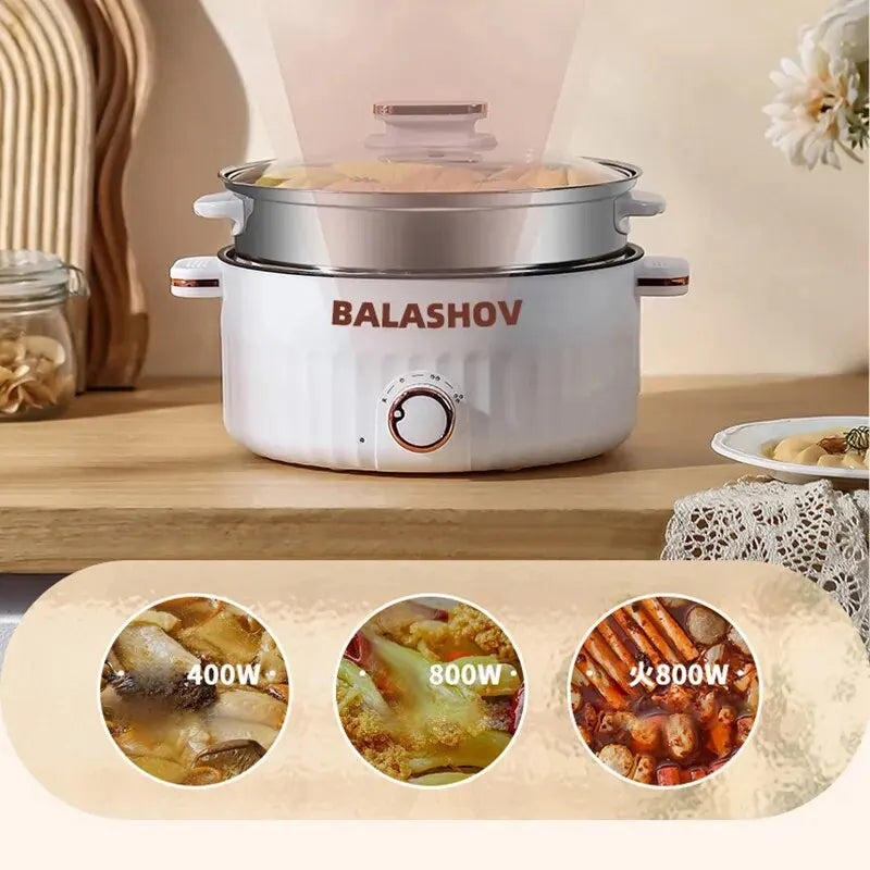 Multifunction Cooker Household Single/Double Layer Hot Pot Mini Electric Cooking Machine Non-stick Pan Pots EU /US Plug 220V