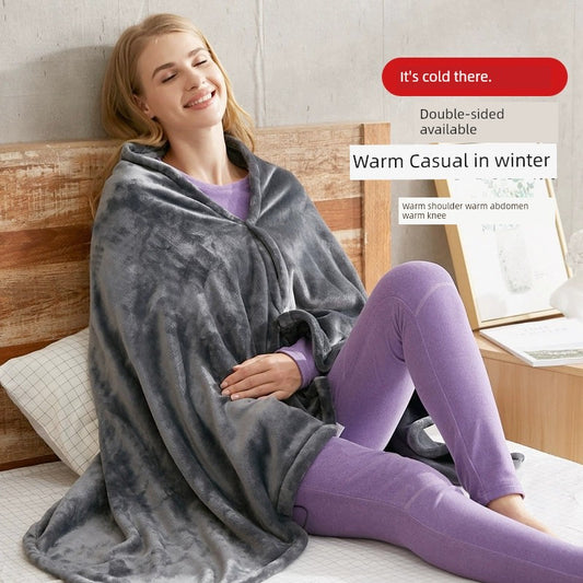 Electric Blanket Rechargeable Heating Blanket Warm Heating Pad Travel Office Lunch Break Shawl Blanket Multifunctional Electric Blanket