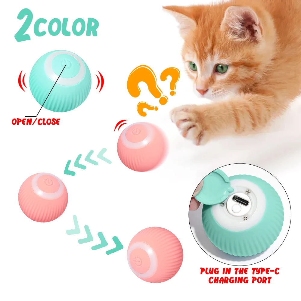 Jouets intelligents pour chat, boule roulante automatique, jouets électriques interactifs pour chats, entraînement, jouets pour chaton auto-mobiles pour jouer en intérieur