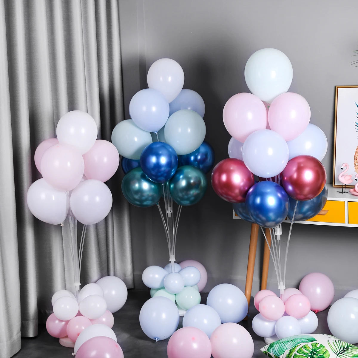 Soporte para globos de cumpleaños, soporte para globos, tubos de palo para globos, decoración para fiesta de cumpleaños y bodas, Baby Shower para niños