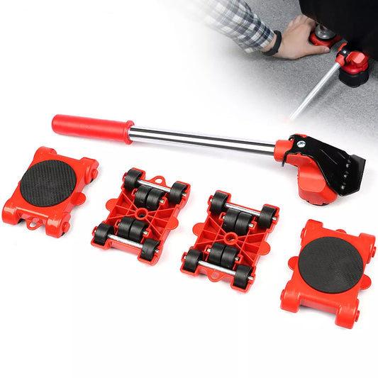 Heavy Duty Furniture Lifter Mover Set Furniture Mover Tool Transport Lifter Heavy Stuffs Moving Wheel Roller Bar Hand Tools