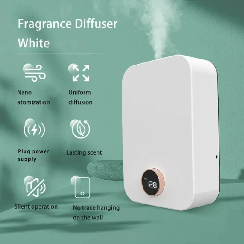 Difusor de aceites esenciales sin agua, sistema de difusión nebulizador de fragancias profesionales, máquina de aire aromática con pantalla LED para el hogar