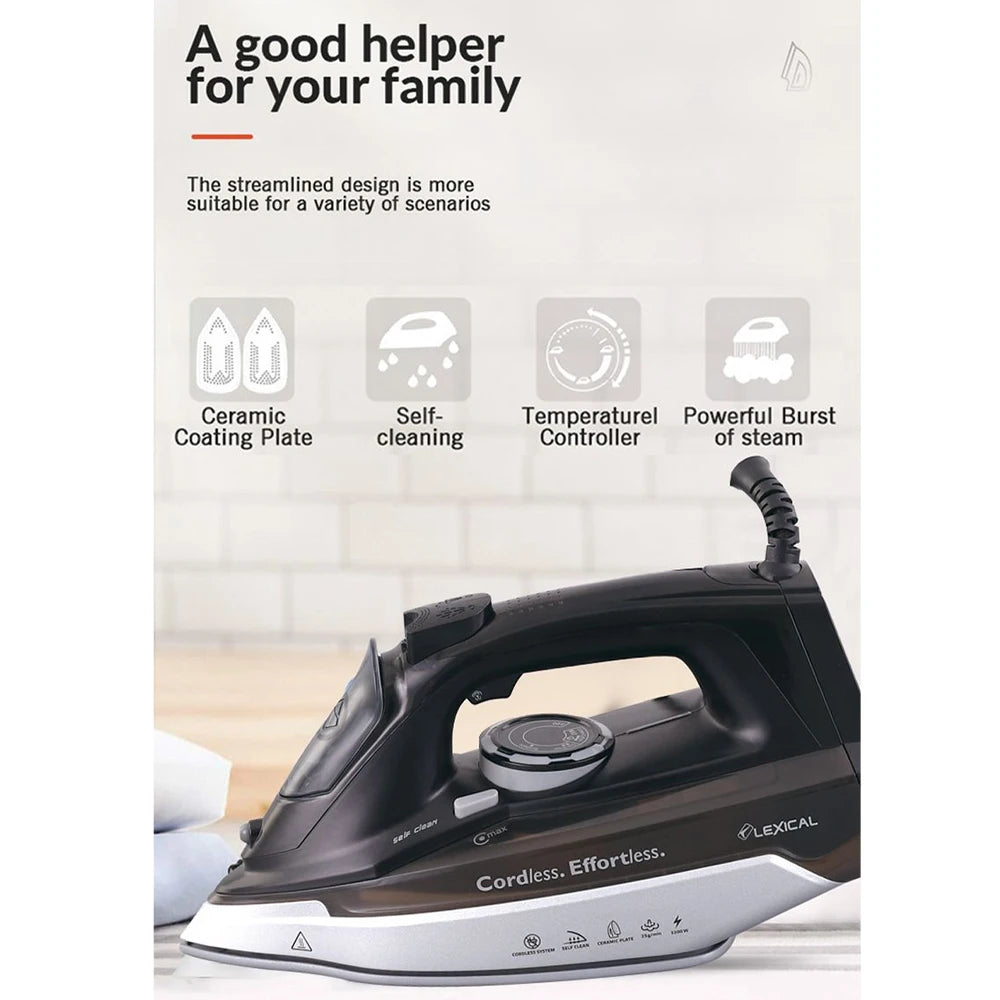 WEYOLI Wireless Cordless Electric Steam Iron 2200W Garment Iron for Clothes Supper Power handheld Cloth Iron for Household