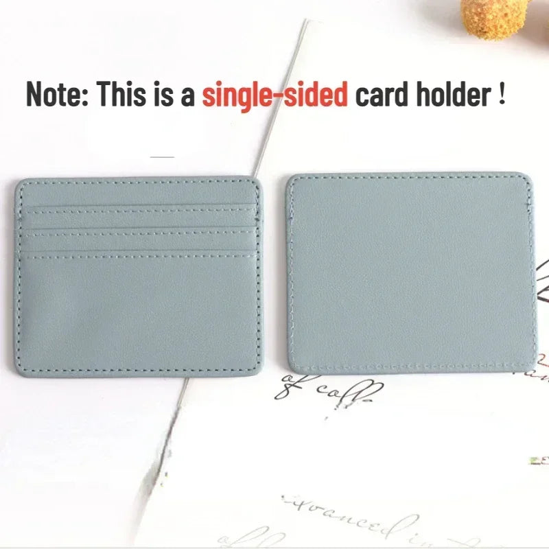 1 Uds. Tarjetero de cuero Pu para tarjetas de identificación, caja de tarjetas de crédito bancarias de Color caramelo, funda delgada para tarjetas con múltiples ranuras, billetera para mujeres y hombres, funda para tarjetas de visita