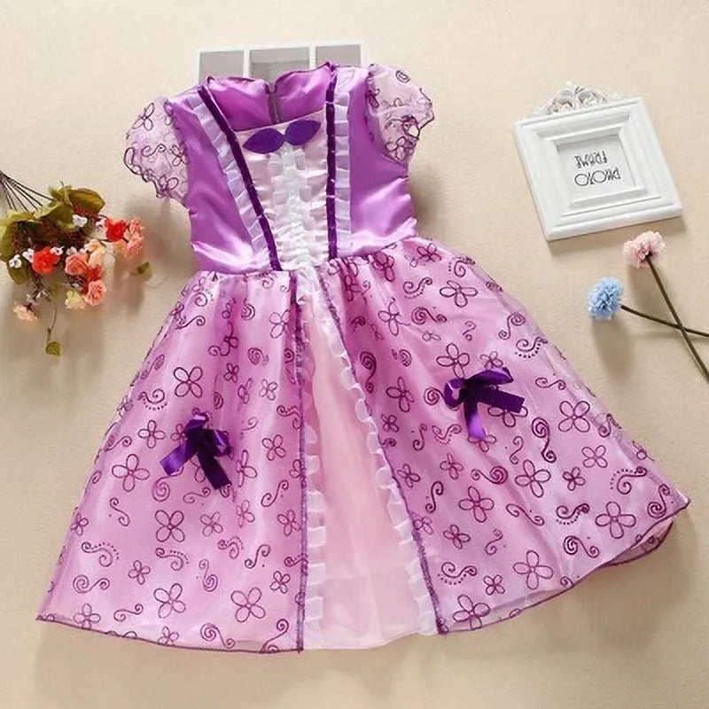 Vestido de princesa para niñas, Cenicienta, Blancanieves, Aurora, Sofía, Rapunzel, Cenicienta, disfraz de Halloween, vestido de fiesta de cumpleaños para niños