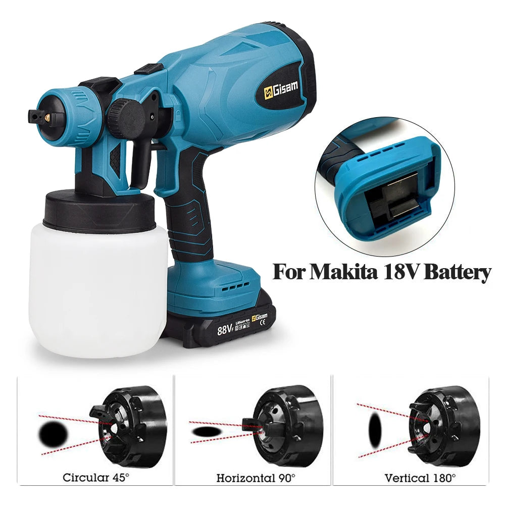 Makita – pistolet de pulvérisation électrique sans fil, 800ML, pulvérisateur de peinture Portable, revêtement en acier pour meubles automobiles, aérographe Compatible avec batterie 18V