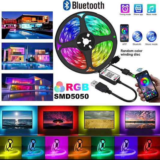 Fondo atmósfera tiras de luz 5050rgb color Bluetooth 5v juego de luces TV cabecera bar atmósfera luz