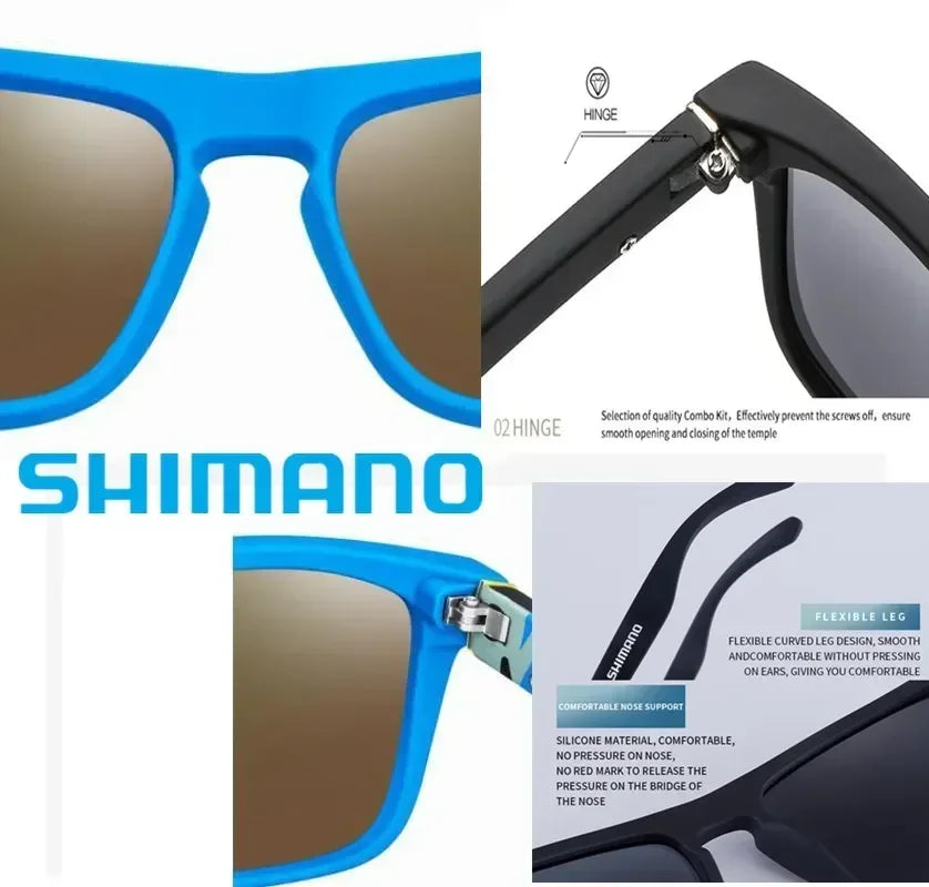 Shimano lunettes de soleil polarisées Protection UV400 pour hommes et femmes chasse en plein air pêche conduite lunettes de soleil vélo boîte en option